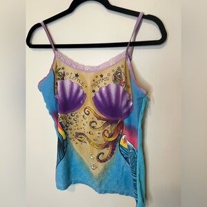 Whimsy Mermaid Shell Print Cami Tank Top